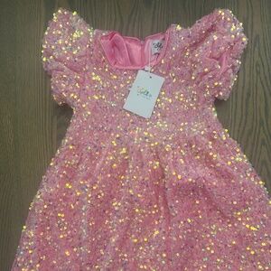 Lola and the Boys Pretty in Pink Sequin Dress size 4T